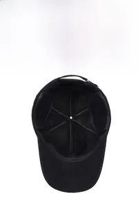 Detail of the winter baseball cap featuring warm fleece lining and foldable ear flaps