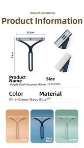 Tabella taglie dettagliata per levapelucchi manuale portatile in tre diversi colori