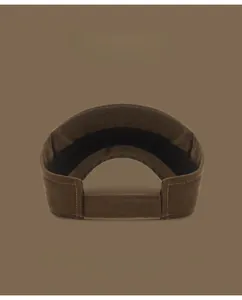 Detailed back view of a brown ponytail visor with adjustable strap and wide lining