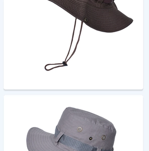 Détails du chapeau de soleil avec évents respirants et cordons réglables coupe-vent