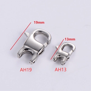 Polished stainless steel lobster clasps in 13mm and 19mm sizes for jewelry making