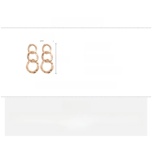 Dettagli orecchini a triplo anello dorato 5,5cm con perni in argento, peso 15,6g