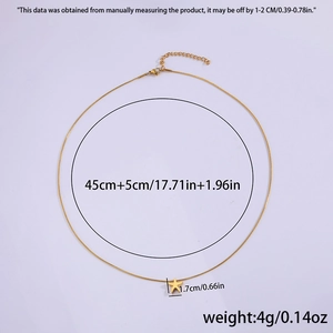 Detail view of 18k gold star pendant necklace with 45cm plus 5cm adjustable chain length