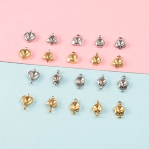 Various geometric stainless steel bezel charms in gold and silver for DIY jewelry making