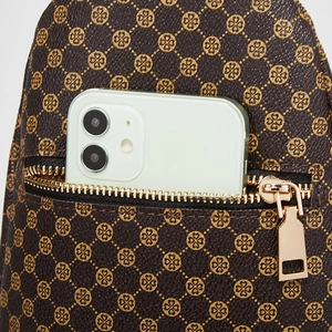 Chic leopard print chest bag for women with clover patterns and spacious storage