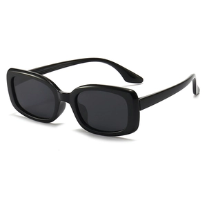 Kids black square polarized sunglasses with flexible silicone legs in 45-degree side view