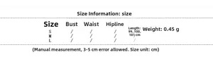 Size chart showing bust, waist, and length measurements for the blue chiffon blouse