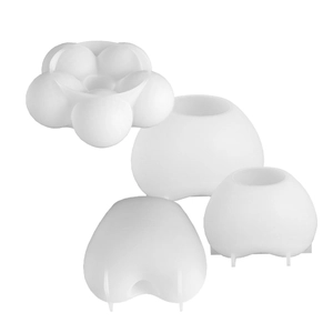 Σετ καλούπι σιλικόνης 3D καρδιά σύννεφο για DIY κεριά και σαπούνια σε λευκό φόντο