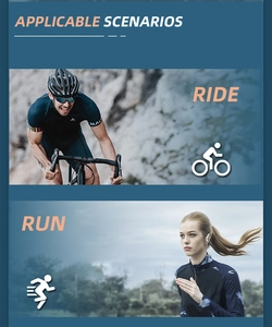 Close-up of polarized sports sunglasses for cycling and running in deep blue and black