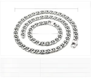 Détails de l'ensemble bijoux en acier inoxydable avec dimensions collier et bracelet