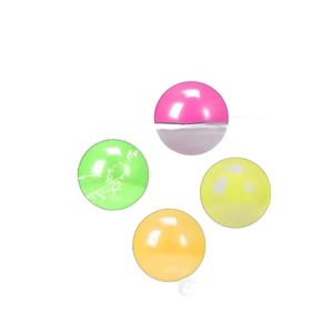 Balles anti-stress adhésives lumineuses en rose, vert, jaune et orange vif