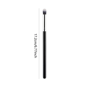 Professional black and silver round eyeshadow blending brush, 17.2cm total length