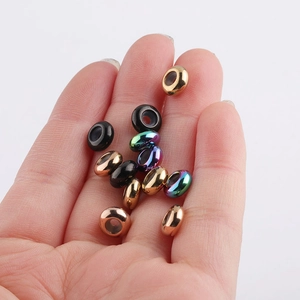 Mix of 8mm stainless steel positioning beads in gold black and rainbow colors for jewelry
