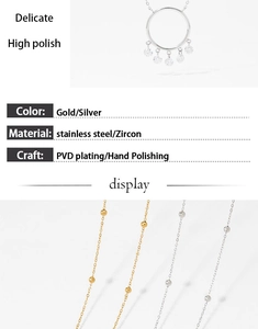 Detailed view of dreamcatcher necklace with zircon circle pendant in gold and silver finish