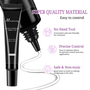 Misscheering 15ml 3D sculpting nail gel in a black tube with 3D embossed resin texture