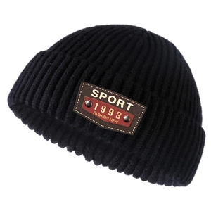 Winter Knitted Beanie Hat Thick Warm Acrylic Ribbed Sport Retro Skull Cap For Men Women