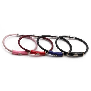 Bracelet Œil Du Diable Cordon En Cuir Tressé Avec Fermoir Magnétique En Acier Inoxydable Bijou Porte Bonheur Femmes