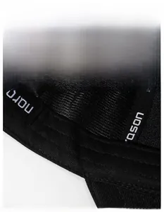 Detail view of the breathable mesh fabric and reinforced moisture-wicking sweatband inside