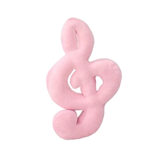 Coussin en peluche note de musique rose doux pour déco maison et confort enfant