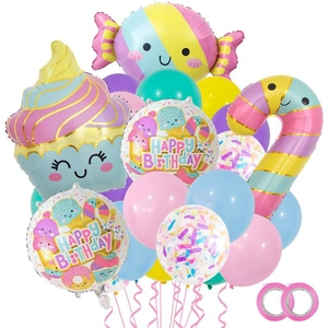 Kit de ballons bonbons et glaces pour anniversaire d'enfants avec ballons en latex