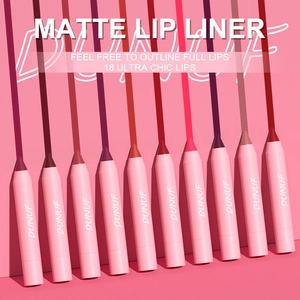 DUNUF 18 Farben Matte Lippenkonturenstift Set mit 10 lebendigen und Nude-Nuancen