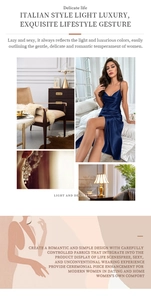 Detailed close-up showing the premium dark blue satin fabric and elegant backless design