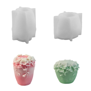3D-Blumen-Silikonformen für DIY-Duftkerzen und Gips-Kunstornamente im 4er-Set