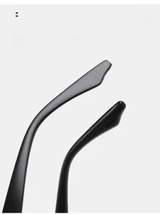 Dettaglio delle stanghette nere curve per occhiali da sole dal design confortevole