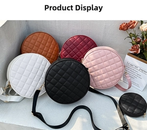 Detailed collection of quilted diamond round crossbody bags in five stylish colors