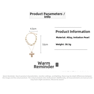 Spécifications détaillées de taille pour collier double rang avec croix et perles