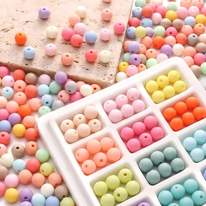 Frosted Acrylic Round Beads Matte Solid Color Macaron Loose Spacer Beads For DIY Jewelry Making Bracelet Necklace Crafting