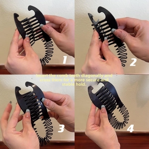 Step-by-step guide for using the black vertical banana hair clip to fix high ponytails