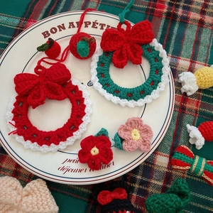 Crochet Christmas Ornaments Knitted Wool Mini Hanging Pendant For DIY Craft Festive Holiday Tree Decoration Handmade Cute Accessories