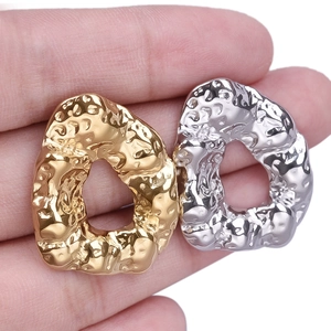 Exaggerated irregular hammered texture stud earrings in gold and silver 304 stainless steel