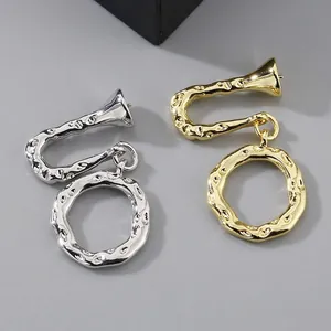 Hammered Alloy Toggle Clasp 18K Gold Plated Jewelry Connector For Necklace Bracelet Making Minimalist Irregular