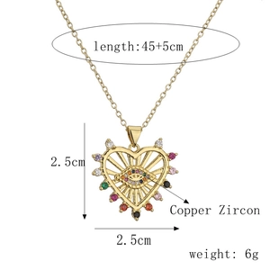 Tabella delle taglie per collana a cuore con occhio del male e zirconi in rame