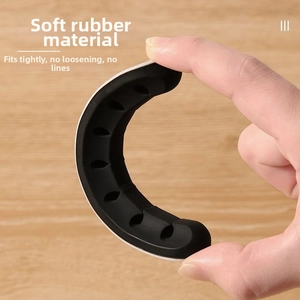 Close-up of flexible 5-slot rubber cable organizer showing its soft material and elasticity