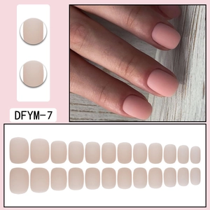 Short square matte press-on nails in dusty pink color with a 24-piece full set layout