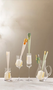 Detailed view of the 5-in-1 long handle sponge brush cleaning different glassware types