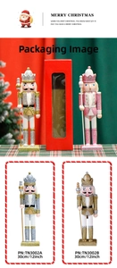 Detailed 30cm glitter nutcracker king set with scepter and windowed gift box packaging