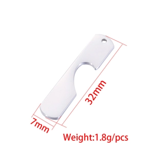 Stainless steel mirror heart tag pendant for couples with 32mm by 7mm dimensions