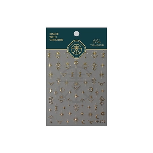 Pro TENSOR gold star and moon nail stickers M-175 with metallic geometric totem patterns