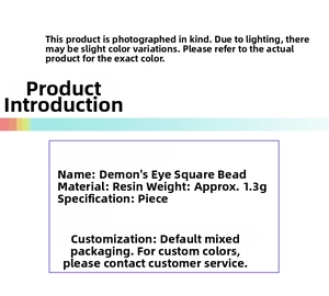 Specifications of resin evil eye square beads for DIY handmade jewelry and bracelets