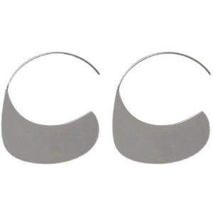 Orecchini minimalisti in acciaio inossidabile opaco con design geometrico a mezzaluna