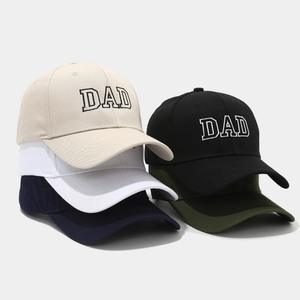 Gorras de béisbol clásicas bordadas DAD en algodón, colores beige y azul marino