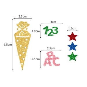 Glitter back to school confetti decorations set with ice cream and number shapes