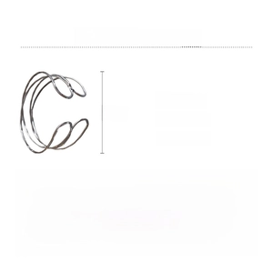 Detailed view of silver irregular multi-layer wrap cuff bracelet showing alloy dimensions