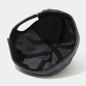Bonnet docker gris anthracite délavé en coton avec sangle réglable et doublure noire