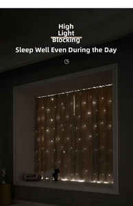 Star cutout blackout curtain in beige, showing high shading effect in bedroom