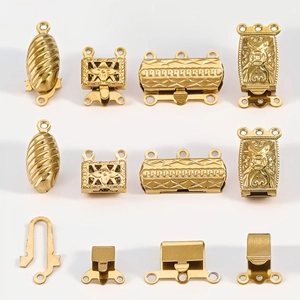 Golden stainless steel multi-strand clasps and connectors for DIY jewelry making